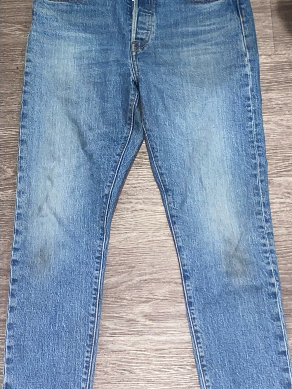 Levi’s 501 Original Button Fly Jeans Big E Medium Wash Straight Leg Denim - Picture 2 of 9